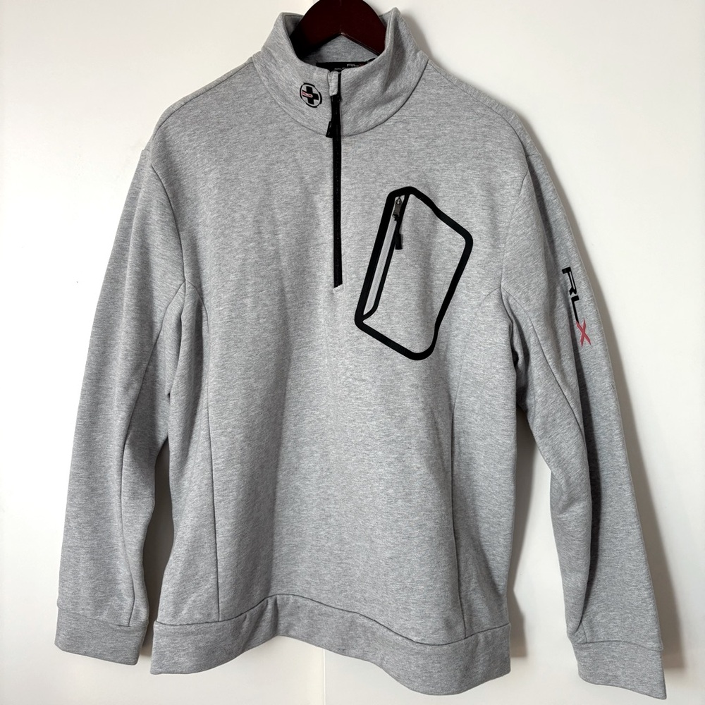 RLX Ralph Lauren Men's Gray Quarter Zip Pullover Sweatshirt Size XL Performance